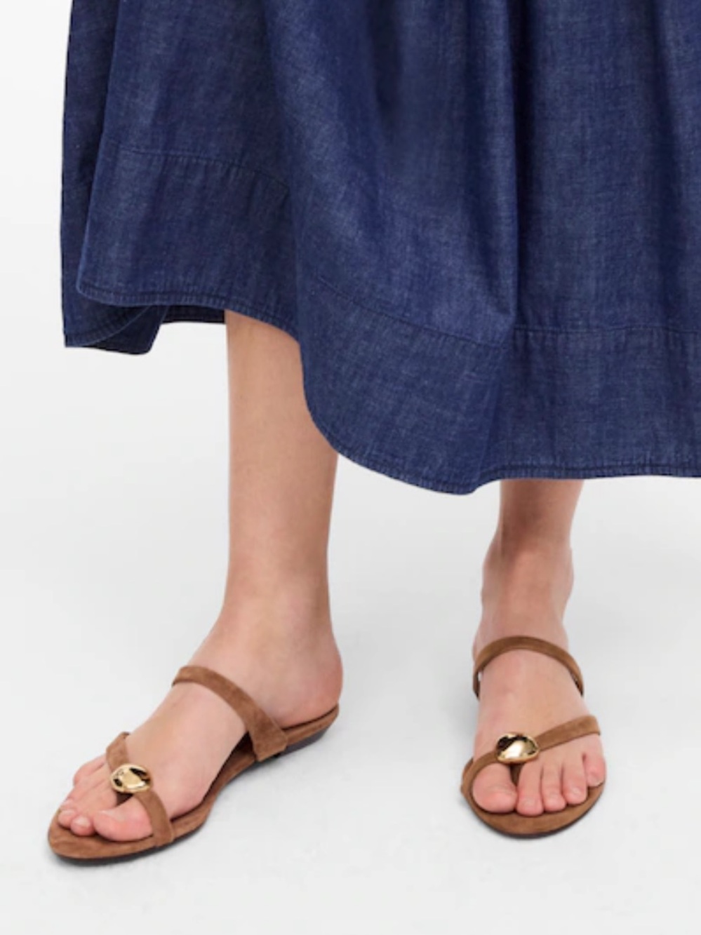 Madewell The Mila Organic Hardware Thong Slide Sandals